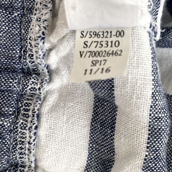 Athleta Bran Linen mid raised shorts sz 4 Beach Vacation Coastal Nautical - NWOT - Picture 7 of 7